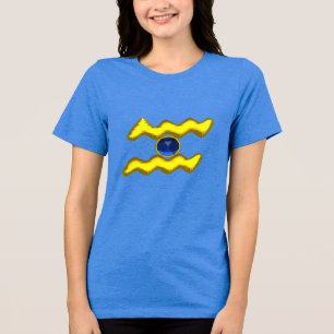 T-SHIRT AQUÁRIO / ZODÍACO DE OURO ANEL DE ANIVERSÁRIO