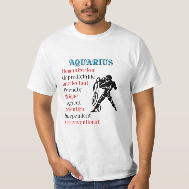 T-shirt Aquarius Zodiac - Sinal de Horoscópio (Frente)