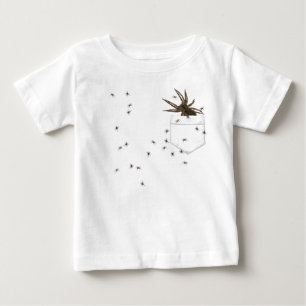 T-shirt Aranha e ninhada de lobo em seu bolso