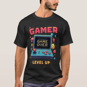 T-Shirt Arcade Retroativa "Time to Level Up"