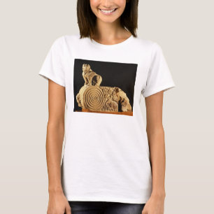 T-shirt Architrave amarelo com grifo, Sanchi do arenito,