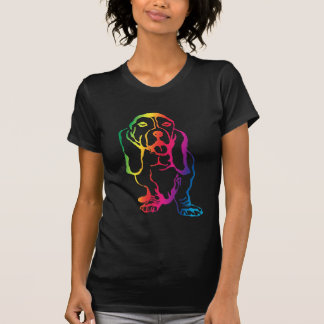 T-shirt Arco-íris Basset Hound