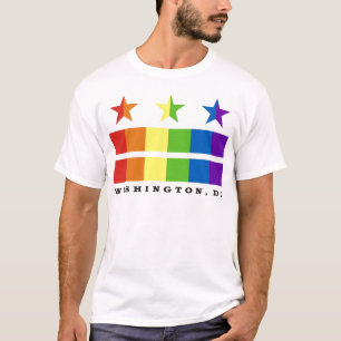 T-shirt Arco-íris da bandeira da C.C. com texto