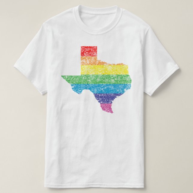 T-shirt arco-íris de texas (Frente do Design)