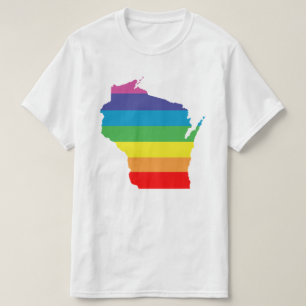 T-shirt arco-íris de Wisconsin