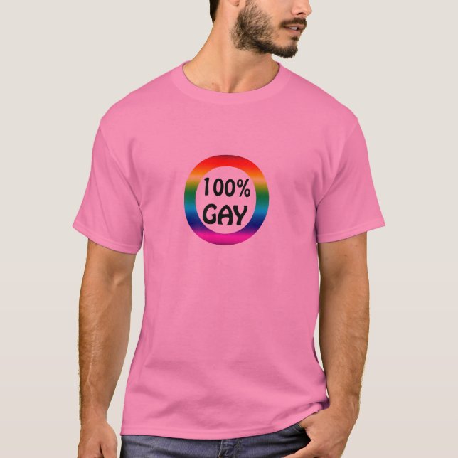 T-shirt Arco-íris do gay de 100% por PercentGay.com (Frente)