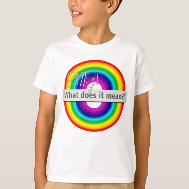 T-shirt Arco-íris duplo: OMG! O que significa? (Frente)