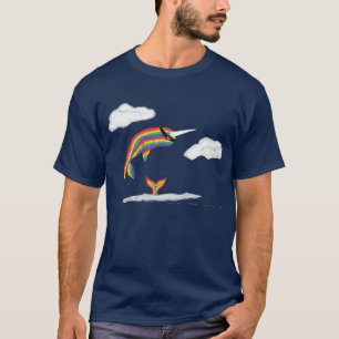 T-shirt Arco-íris Ninja Narwhal