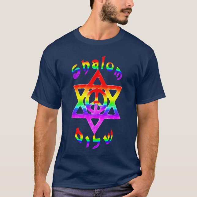 T-shirt Arco-íris Shalom (Frente)