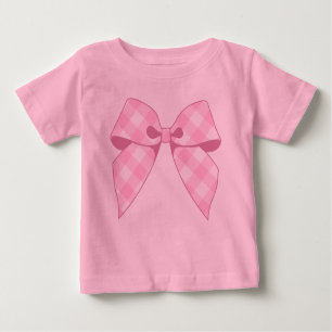 T-shirt Arco Rosa Gingham Rosa Tutu Bebê Tutu Bebê Bodô