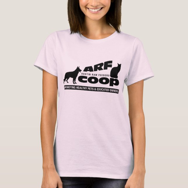T-shirt ARF Co-op preto no branco (Frente)