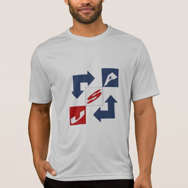 T-shirt argent homme   DESIGN   USA  (Frente)