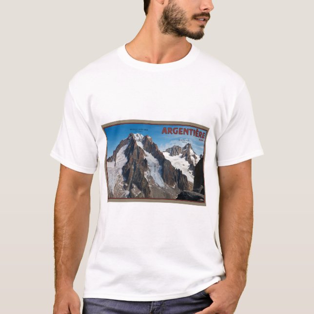 T-shirt Argentiere - veja dos Grands Montets (Frente)