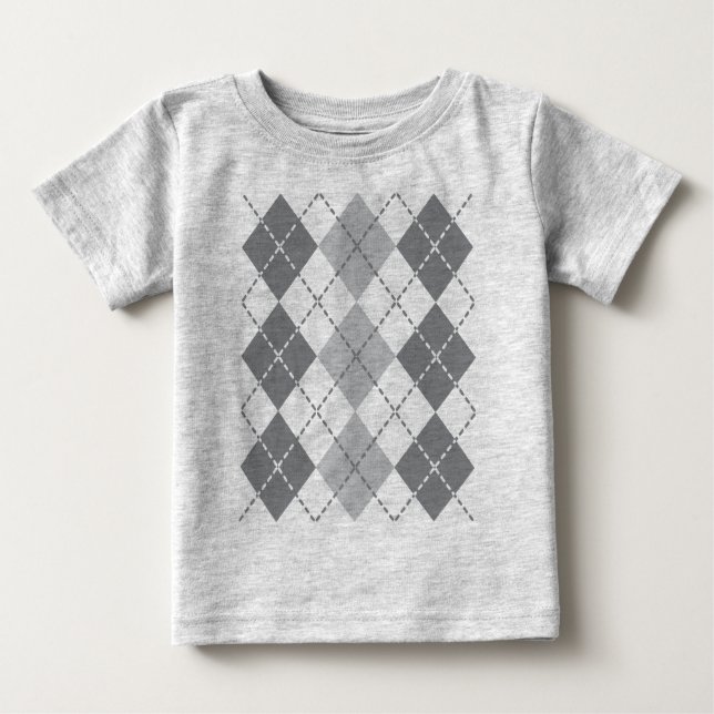 T-shirt Argyle cinzento (Frente)