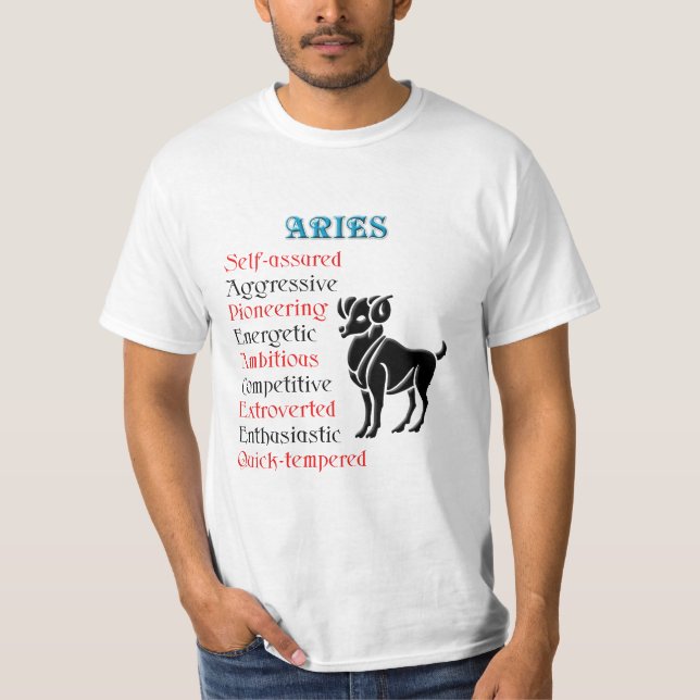 T-shirt Aries Horoscope Sinal de Zodíaco (Frente)