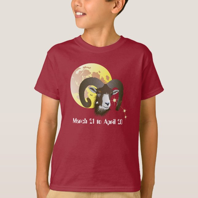 T-shirt Aries March 21 to abril 20 (Frente)
