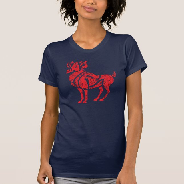 T-shirt Aries Zodiac Sign Grunge 21 de março - 19 de abril (Frente)