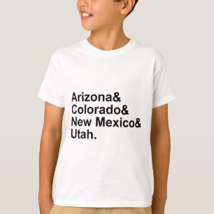 T-shirt Arizona Colorado Novo México Utah Quatro Cantos
