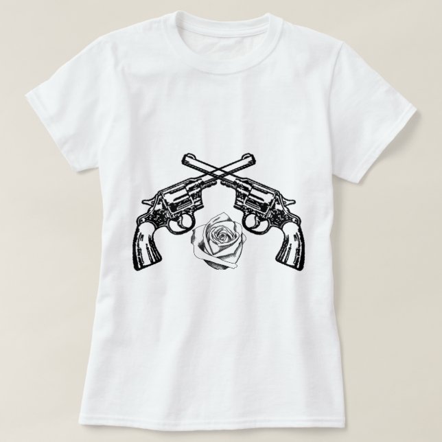 T-shirt armas e rosas (Frente do Design)