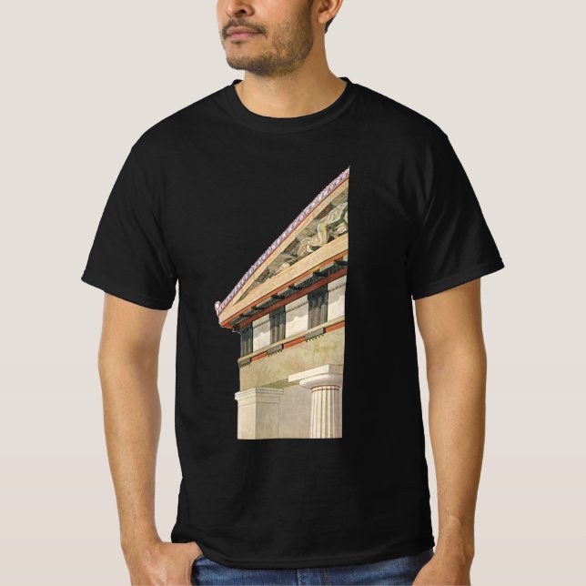 T-shirt Arquitetura Grega Vintage, Templo de Athena (Frente)