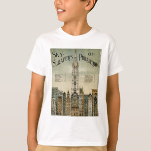 T-shirt Arranha-céus de Philadelphfia (poster vintage
