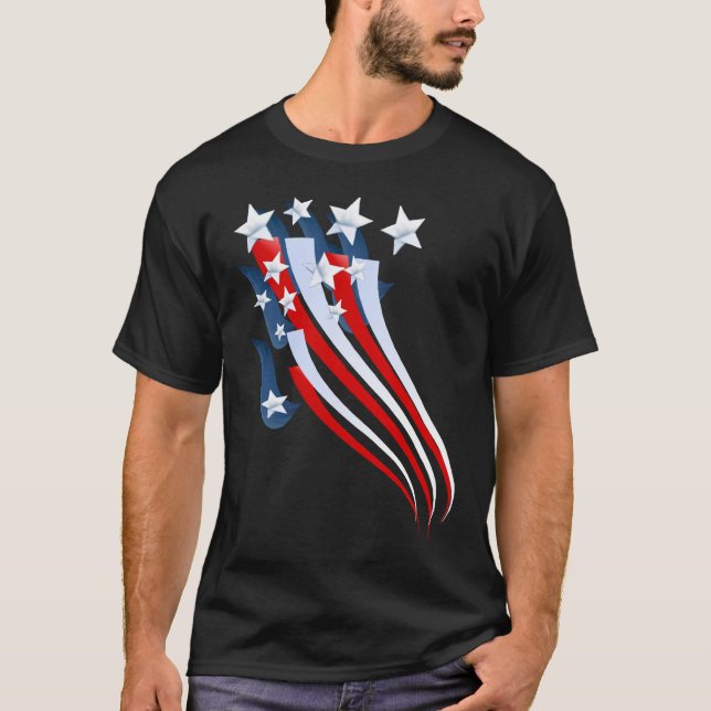 T-shirt arrebatador da bandeira americana (Frente)
