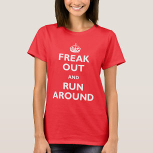 T-shirt Arrepiante para fora & funcionamento ao redor