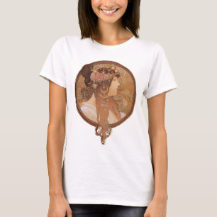 T-shirt Art Nouveau - Alphonse Mucha Cabeça Bizantina