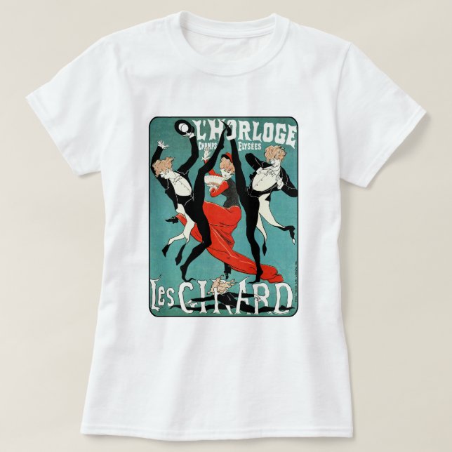 T-shirt Art Nouveau Dance Image de Jules Cheret (Frente do Design)