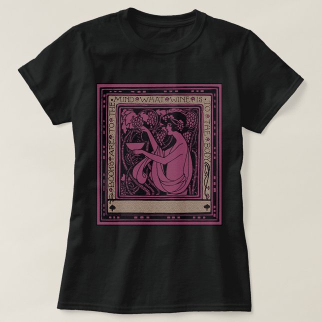 T-shirt Art Nouveau Livros são para a mente (Frente do Design)