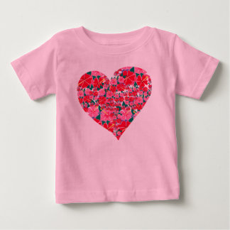 T-shirt Art Top: Coração de Hibiscus. Bebê