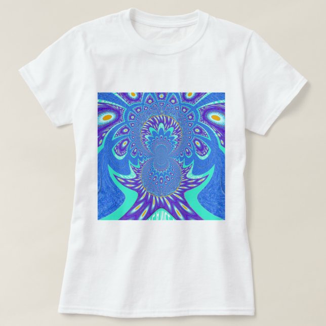 T-shirt Arte azul moderna (Frente do Design)