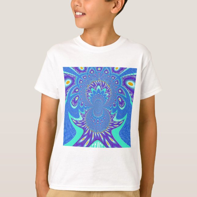 T-shirt Arte azul moderna (Frente)
