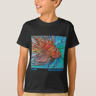 T-shirt Arte colorida do estilo do "vitral" do Lionfish!