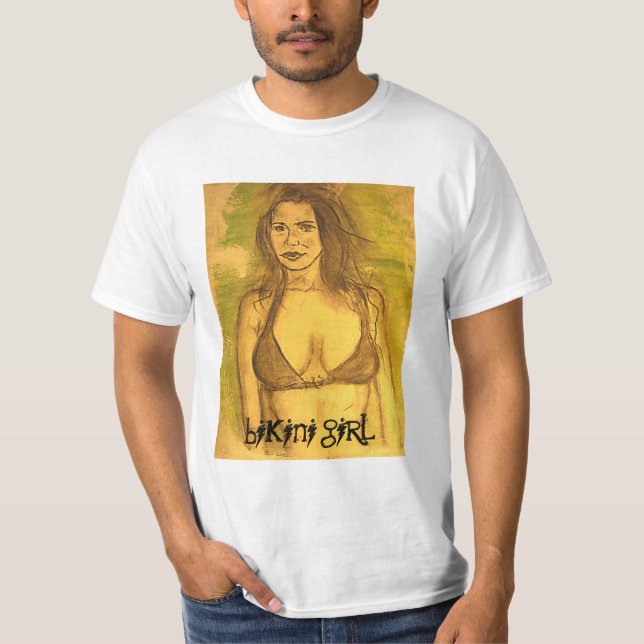 T-shirt arte da menina bikini (Frente)