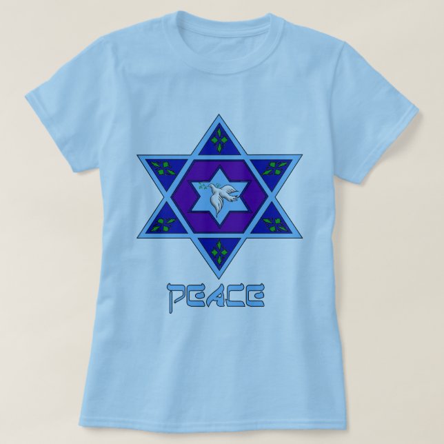 T-shirt Arte da paz de Hanukkah (Frente do Design)