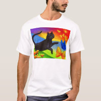 Arte das borboletas da pintura do gato preto -