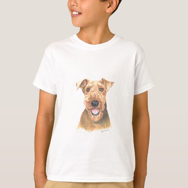 T-shirt Arte de Airedale Terrier (Frente)