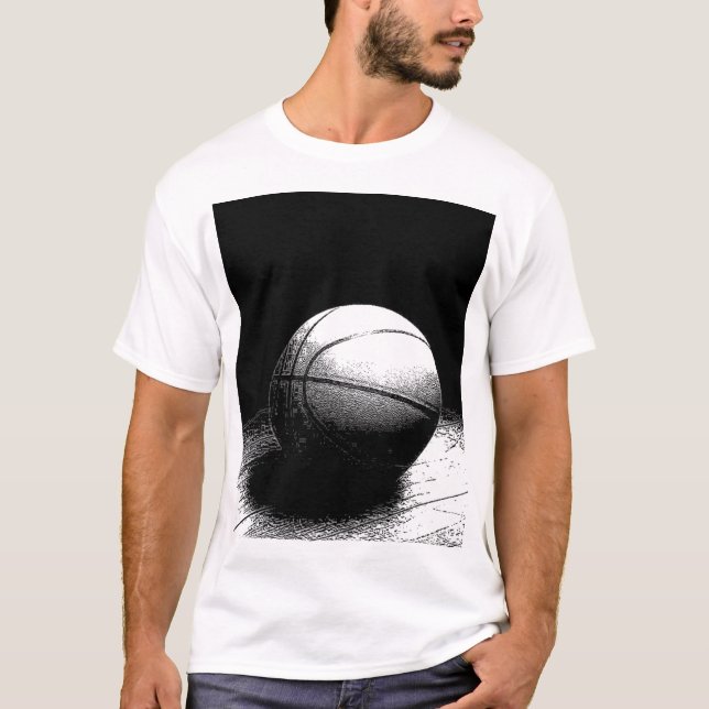 T-shirt Arte de Basquete Branca (Frente)