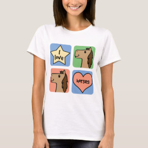 T-shirt Arte de Clipe de Desenho Animado Fofo Eu Amo Caval