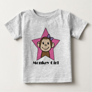 T-shirt Arte de Clipe de Desenho Animado Macaco Menina Sor