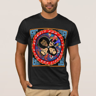 T-shirt ARTE de LP dos gatos da BANDEIRA BRANCA "benefíci