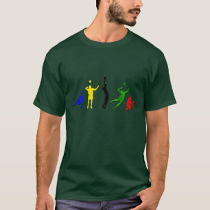 T-shirt Arte de Mintonette da equipe do voleibol dos