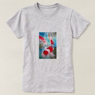 T-shirt Arte de peixe aquarela japonesa Kohaku Koi 2