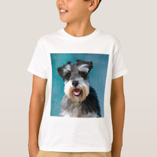 T-shirt Arte de pintura em aquarela do Schnauzer Miniatura