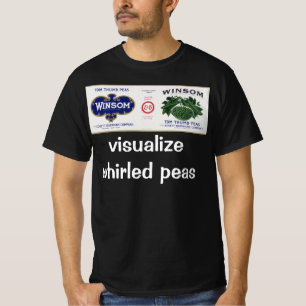 T-shirt Arte de rótulo de lata de legumes antigos, Ervilha