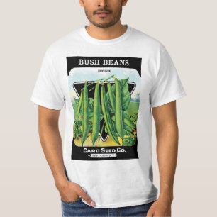 T-shirt Arte de rótulo de pacote de sementes vintage, legu