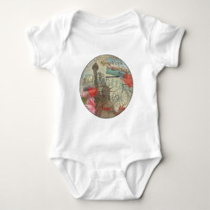 T-shirt Arte de Símbolo da Silhueta Vintage da Cidade de N