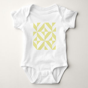 T-shirt Arte Deco Geométrico Amarelo Suave