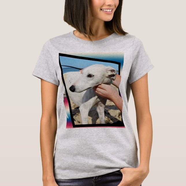 T-shirt Arte Dimensionada De Cachorro Branco (Frente)